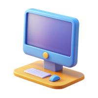 vibrant rustic Desktop computer with monitor high quality png