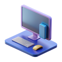 wonderful abstract Desktop computer with monitor 4K png
