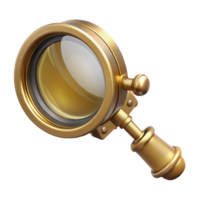 vibrant abstract Steampunk monocle with a delicate brass frame and magnifying lens original png