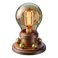 elegant creative Steampunk lightbulb with intricate filaments and a brass base genuine png