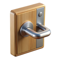wonderful abstract Modern door handle on wooden door, high quality png