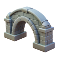 vibrant rustic Stone arch bridge keystone, high quality png