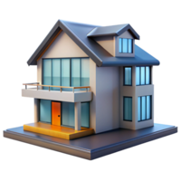 impressive abstract 3D rendering of a modern house, high resolution png