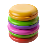 elegant traditional A stack of colorful macarons, high resolution png