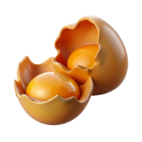 stunning artistic A cracked eggshell with golden yolk spilling out, original png