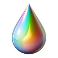magnificent modern A single tear drop, reflecting rainbow light, high quality png
