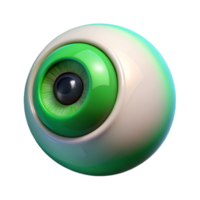 serene contemporary A single human eye, with a vibrant green iris, high quality png