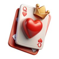 wonderful rustic A single playing card, the Queen of Hearts, 4K png