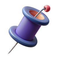dramatic creative A sewing needle, with thread, high resolution png