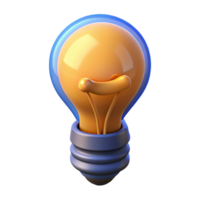 serene artistic A single, stylized lightbulb with a glowing filament professional png
