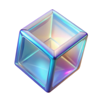 extraordinary classic A floating, translucent cube with refracted light high resolution png