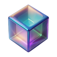 magnificent minimalist A floating, translucent cube with refracted light 4K png