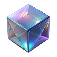 stunning traditional A floating, translucent cube with refracted light high quality png