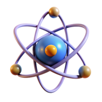 extraordinary artistic A single, stylized atom with orbiting electrons detailed png