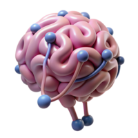 extraordinary vintage A single, stylized brain with intricate neural pathways exclusive png