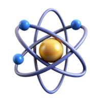 dramatic traditional A single, stylized atom with orbiting electrons 4K png