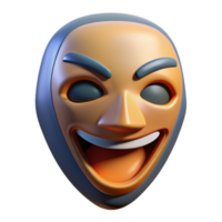 dramatic abstract A single, stylized mask with an expressive design detailed png