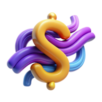 magnificent rustic A single, stylized dollar sign with flowing, abstract lines authentic png