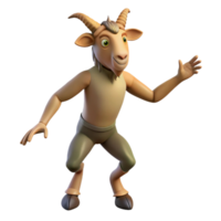 impressive rustic Satyr, goat-man hybrid, playful pose, detailed png