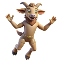 extraordinary traditional Satyr, goat-man hybrid, playful pose, authentic png