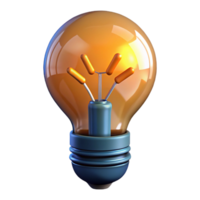 extraordinary creative A lightbulb with a glowing filament, high resolution png