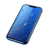 extraordinary creative A modern smartphone with a cracked screen, authentic png