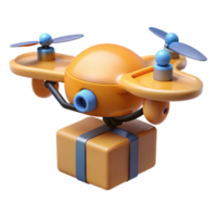 impressive contemporary A delivery drone carrying a package, high quality png