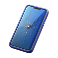 vibrant traditional Smartphone with cracked screen premium png