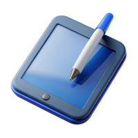 serene modern Tablet computer with stylus pen high resolution png