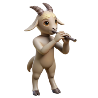 magnificent artistic Satyr, goat-legged creature, playing flute, original png