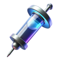 elegant abstract Medical syringe, futuristic design, glowing liquid original png