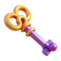 vibrant classic A key, ornate and abstract original png