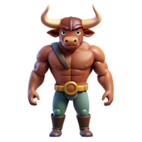 dramatic artistic Minotaur, half-man, half-bull high resolution png