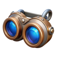 magnificent creative Steampunk goggles with sapphire lenses and silver details authentic png