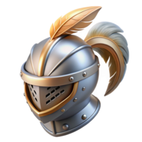 beautiful classic A shining knight's helmet, adorned with feathers exclusive png