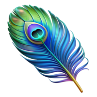 magnificent abstract A single, vibrant peacock feather, iridescent and detailed exclusive png