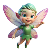 serene contemporary A mischievous pixie with iridescent wings and a playful grin premium png