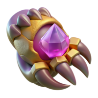 vibrant artistic A fearsome dragon claw clutching a precious gem high resolution png