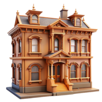 serene artistic Victorian townhouse facade detail detailed png