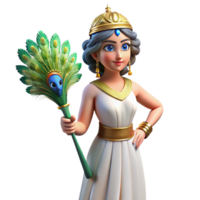 magnificent abstract Hera, queen of the gods, with a peacock feather professional png