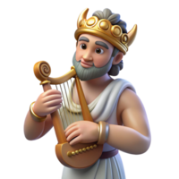 impressive rustic Apollo, god of music and poetry, playing a lyre premium png