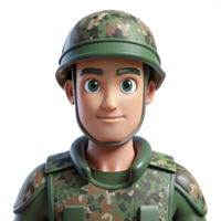 vibrant traditional Soldier in camouflage, professional png