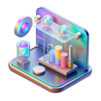 magnificent minimalist Holographic interface displaying complex data, 4K png
