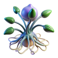 stunning contemporary Bioengineered alien plant with pulsating veins, high resolution png