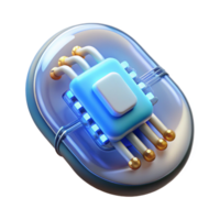 impressive minimalist Advanced medical implant with glowing circuitry, original png