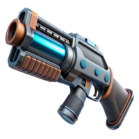 serene artistic Futuristic shotgun with rotating barrels, genuine png
