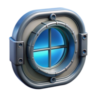 beautiful rustic Detailed spaceship window with reinforced frame, genuine png