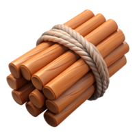 vibrant artistic Bundle of wooden beams, tied with rope, original png