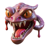 magnificent artistic Hydra's severed head, dripping venom, monstrous, high resolution png