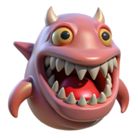 vibrant artistic Monster with sharp teeth detailed png